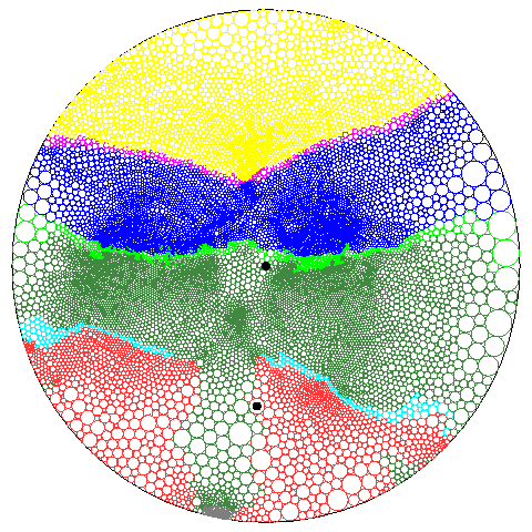 Hyperbolic Flat Map of the Cerebellum Displaying Colored Anatomical
Regions