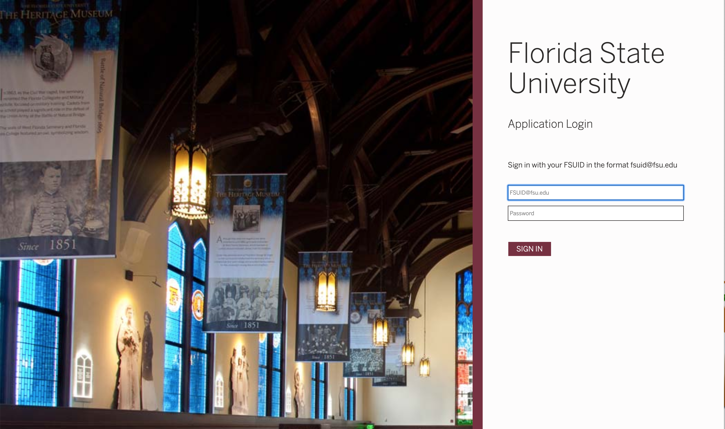 Example of FSU sign-in page